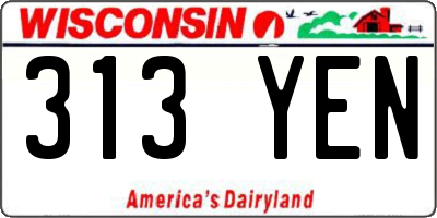WI license plate 313YEN