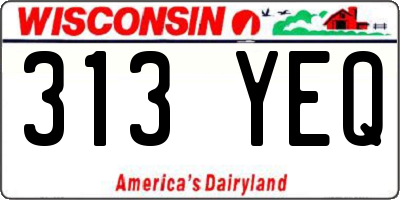 WI license plate 313YEQ