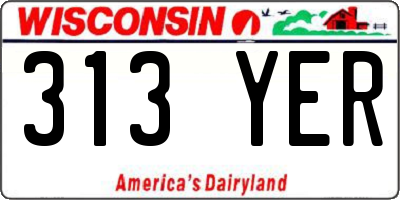 WI license plate 313YER