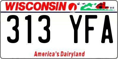 WI license plate 313YFA