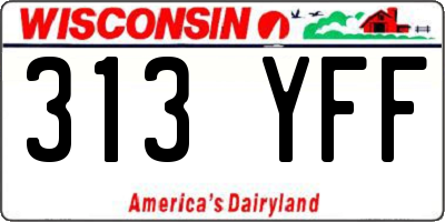 WI license plate 313YFF