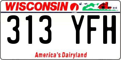 WI license plate 313YFH