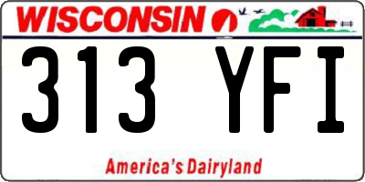 WI license plate 313YFI