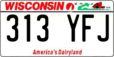 WI license plate 313YFJ