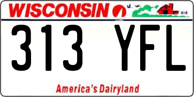 WI license plate 313YFL