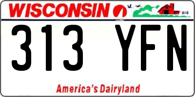 WI license plate 313YFN