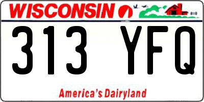 WI license plate 313YFQ
