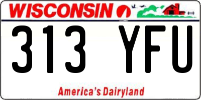 WI license plate 313YFU