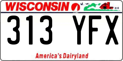 WI license plate 313YFX