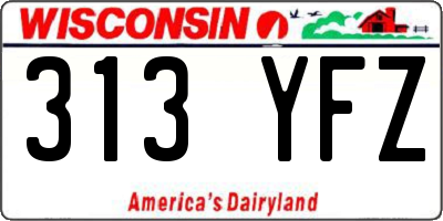 WI license plate 313YFZ