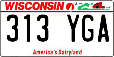 WI license plate 313YGA