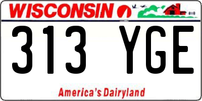 WI license plate 313YGE