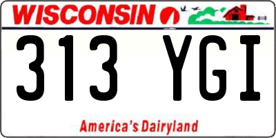WI license plate 313YGI