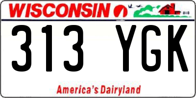 WI license plate 313YGK