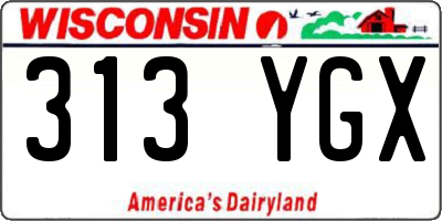 WI license plate 313YGX