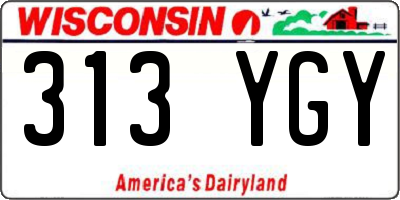 WI license plate 313YGY