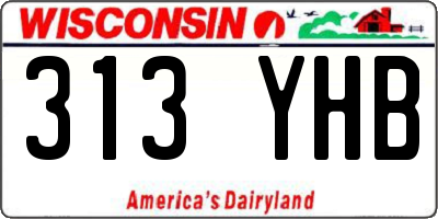 WI license plate 313YHB