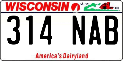 WI license plate 314NAB