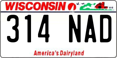 WI license plate 314NAD