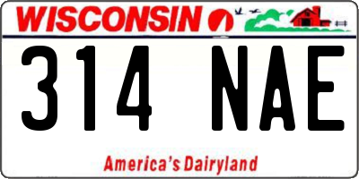 WI license plate 314NAE