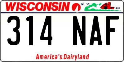 WI license plate 314NAF