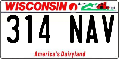 WI license plate 314NAV
