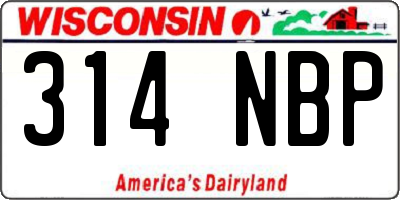 WI license plate 314NBP