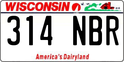 WI license plate 314NBR