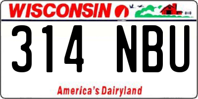 WI license plate 314NBU