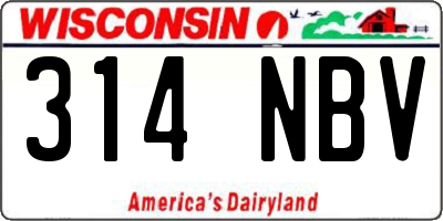 WI license plate 314NBV