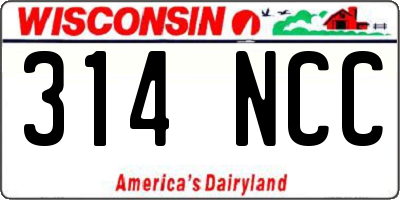 WI license plate 314NCC