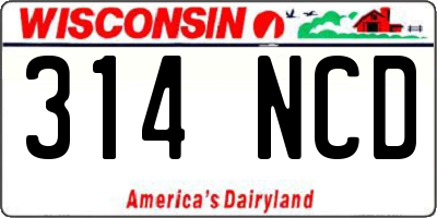 WI license plate 314NCD