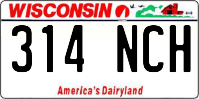 WI license plate 314NCH