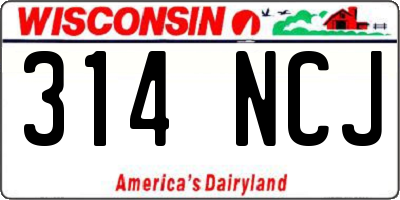 WI license plate 314NCJ