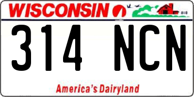 WI license plate 314NCN