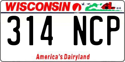 WI license plate 314NCP