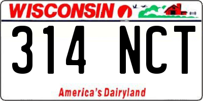 WI license plate 314NCT