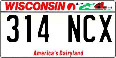 WI license plate 314NCX