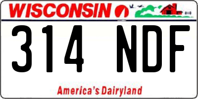 WI license plate 314NDF