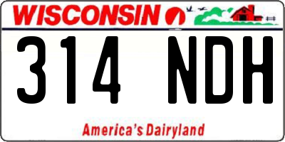 WI license plate 314NDH