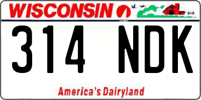 WI license plate 314NDK