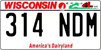 WI license plate 314NDM