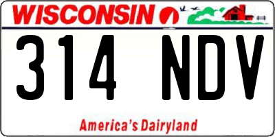 WI license plate 314NDV