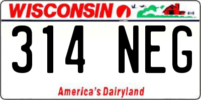 WI license plate 314NEG