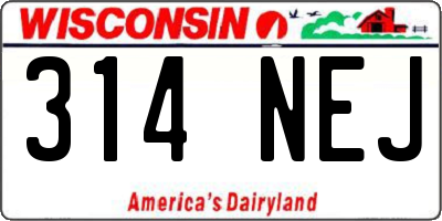 WI license plate 314NEJ