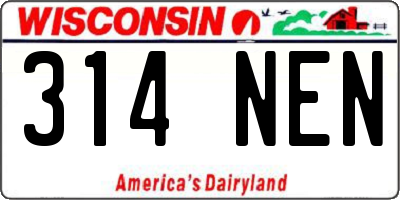 WI license plate 314NEN