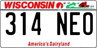 WI license plate 314NEO