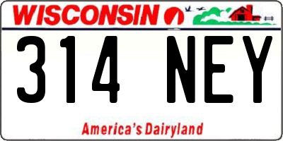 WI license plate 314NEY
