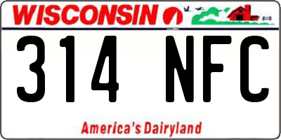 WI license plate 314NFC