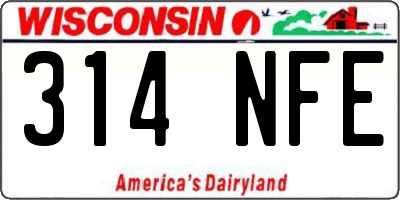 WI license plate 314NFE